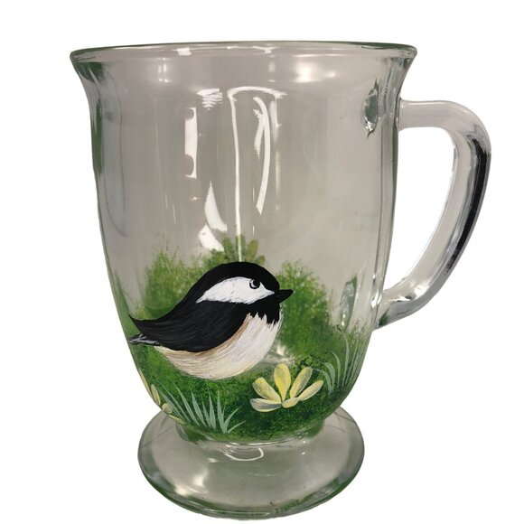 Hand Painted Glass Coffe/Tea Cup - Picture 1 of 6